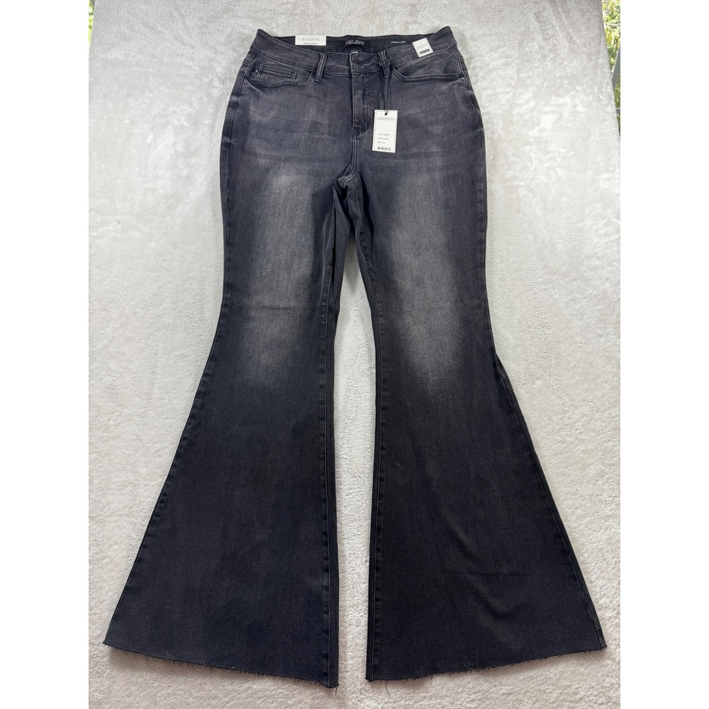 Judy Blue Womens High Rise Super Flare Black Jeans 14W Meas: 32x34